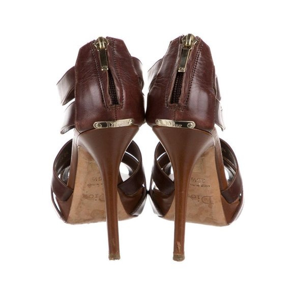 CHRISTIAN Dior Brown Gladiator Multi-Strap Sandals Size 6.5 - Picture 3 of 5